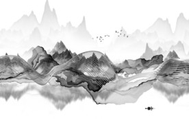 高清山水中式大画 TIF分层