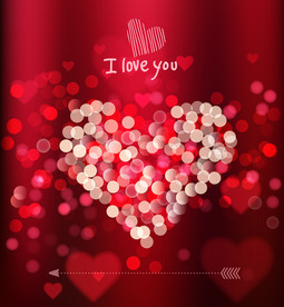 矢量粉红色心形爱心主题设计