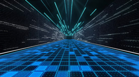 蓝色科技粒子背景AE模板