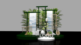 中式拍照背景美陈设计