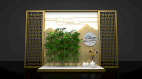 中式拍照背景美陈设计