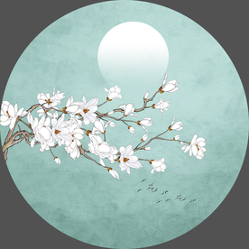 圆形花鸟画
