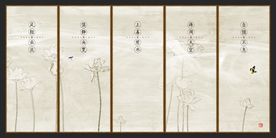 水墨荷花装饰画