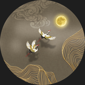 国潮新中式仙鹤祥云吉祥如意