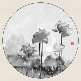 水墨莲花