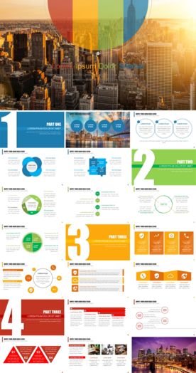 欧美风工作总结PPT模板