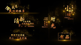 金色风沙粒子字幕条AE模板