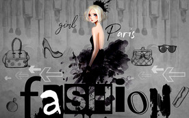 个性水泥墙美女服装店工装背景墙