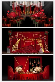 红金色婚礼效果图