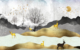 小清新新上架山水画 TIF分层