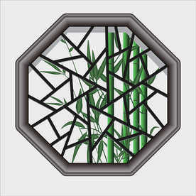 矢量图背景素材中国风多边形窗