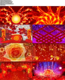 说唱中国红背景视频