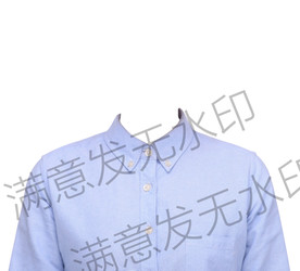 证件照蓝色衬衫半身女性正装模板