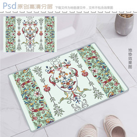 欧式古典宫廷花纹地垫