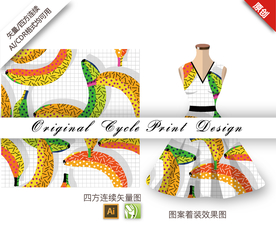 抽象几何香蕉四方连续