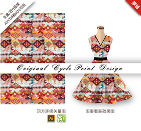 抽象传统四方连续纹样