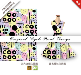 抽象涂鸦几何四方连续