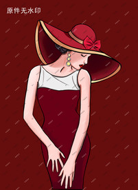 手绘美女 新春美女