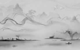 创意山水水墨国画 TIF分层