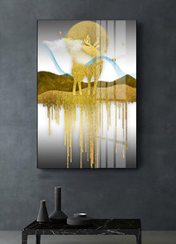 金箔麋鹿装饰画