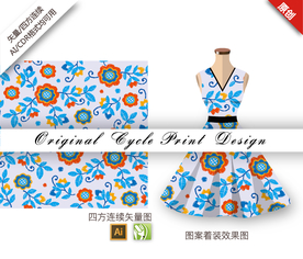 抽象向日葵四方连续