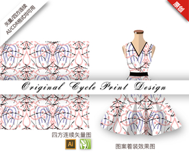 抽象线条四方连续