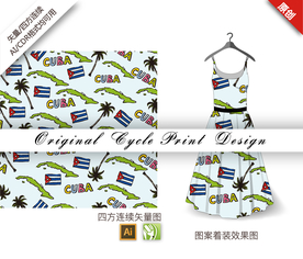 抽象涂鸦字母四方连续