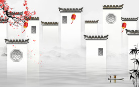 高档 徽派山水画 TIF分层