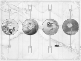 最新山水画背景墙 TIF分层