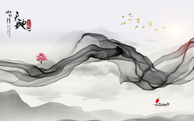 高清 山水背景墙画 TIF分层