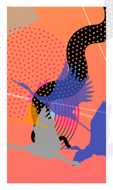 可爱飞鸟装饰画