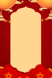 小清新花朵灯笼新年背景