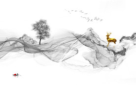 线条北欧新装饰画 TIF分层