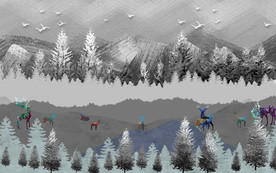 森林北欧新装饰画 TIF分层