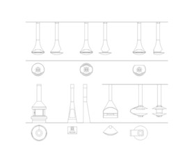 顶式烧烤店吸油烟机cad图块