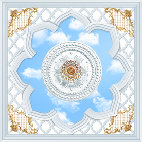 欧式蓝天吊顶图