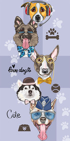 可爱狗狗眼镜英文装饰画玄关