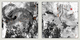 水墨荷花装饰画