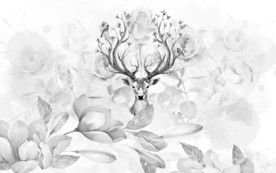 麋鹿欧式装饰墙画 TIF分层