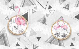 火烈鸟欧式装饰墙画 TIF分层