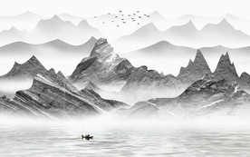 爆款山水画高档画 TIF分层