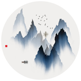新中式水墨山水画