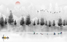 森林装饰高端画 TIF分层