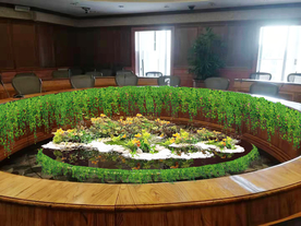 会议餐桌摆花景观设计效果图