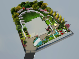 别墅庭院景观设计效果图