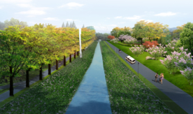 河道景观设计效果图