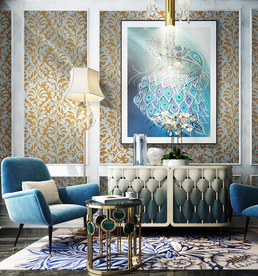 欧式家居 墙纸效果图图片