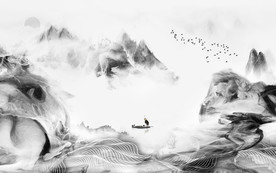 新品 电视新山水画 TIF分层