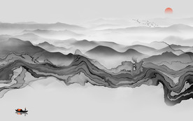 新品 山水电视背景 TIF分层