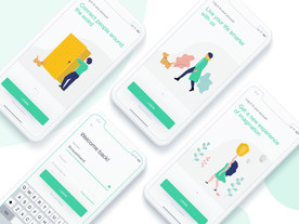 sketch绿色app插画引导